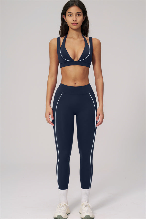 Fitglutes Activewear sports bra and leggings 2-piece set featuring contour line design, ideal for gym and workout sessions.