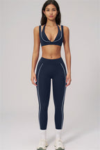 Fitglutes Activewear sports bra and leggings 2-piece set featuring contour line design, ideal for gym and workout sessions.