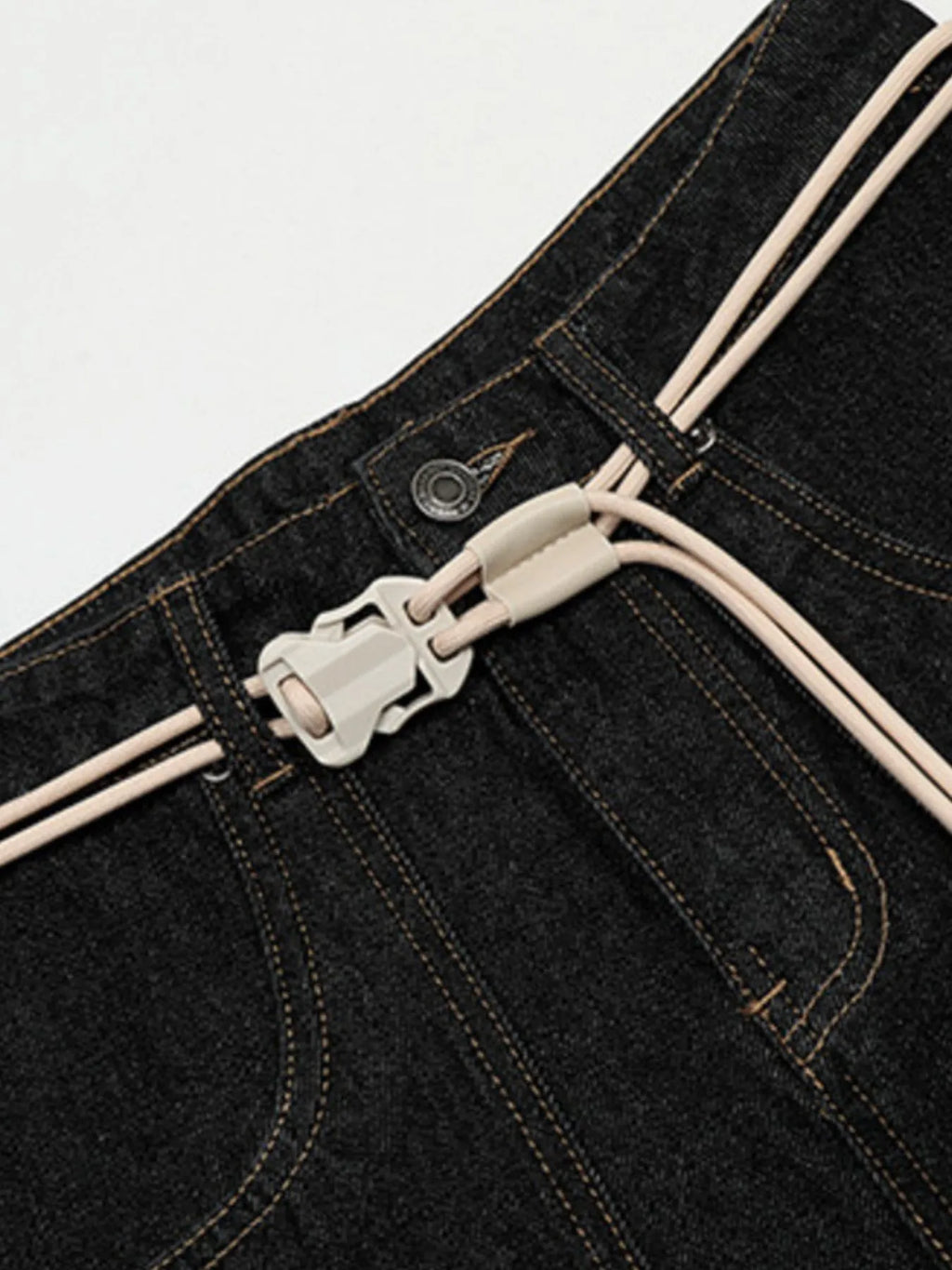 Men's high-waisted wide-leg jeans from Trendsi, showing the denim fabric and relaxed fit style in a casual pose.