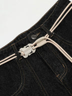 Men's high-waisted wide-leg jeans from Trendsi, showing the denim fabric and relaxed fit style in a casual pose.