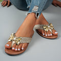 Shopimist toe post bow sandals featuring a stylish bow detail and open-toe design, perfect for casual summer wear.