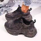 Rhinestone lace-up sandal by Plush Fashion Hub featuring sparkling rhinestones and stylish design on a trendy sandal.