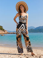 Plus size women's casual swimwear set by FitiqueFit featuring a stylish bikini and cover-up for beach vacation.