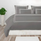 400TC Cotton Classic Luxurious Embroidery Sateen Solid Duvet Cover Set - Plush Fashion Hub