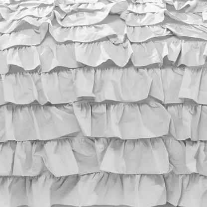 400TC Sateen Solid Cotton Waterfall Ruffle Duvet Cover Set - Plush Fashion Hub