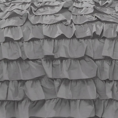 400TC Sateen Solid Cotton Waterfall Ruffle Duvet Cover Set - Plush Fashion Hub