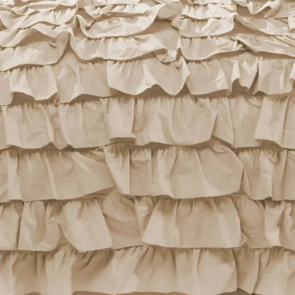 400TC Sateen Solid Cotton Waterfall Ruffle Duvet Cover Set - Plush Fashion Hub