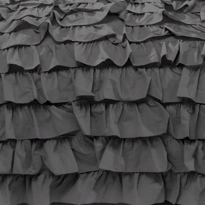 400TC Sateen Solid Cotton Waterfall Ruffle Duvet Cover Set - Plush Fashion Hub