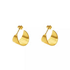 18K gold-plated stud earrings with a simple, elegant design, perfect for everyday wear and special occasions.