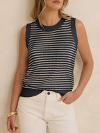 Striped Knit Sweater Vest