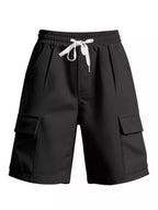 Men's plus size drawstring pocketed shorts from Trendsi, featuring a comfortable fit and casual style, shown in the image.