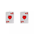 Poker Card Ace of Hearts Stud Earrings