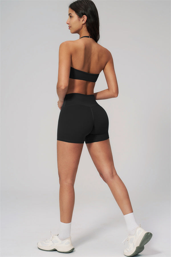 Fitglutes Activewear sports bra and shorts 2-piece set, designed for workouts, featuring breathable fabric and comfortable fit.