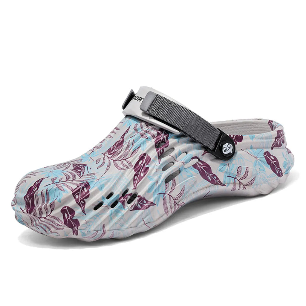 Men's breathable floral pattern sandals from Trendsi, featuring comfortable open-toe design and stylish summer footwear.