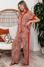 Nyla Contrast Lounge Set by Threaded Pear, stylish pant set with contrasting colors, comfortable fabric, and relaxed fit.