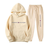 Spring and Autumn Leisure Sports Hoodie Printed Men's Set