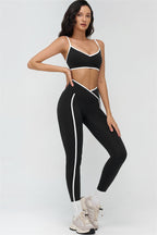 Fitglutes Activewear sports bra and leggings set featuring contrast design, ideal for gym workouts and activewear routines.