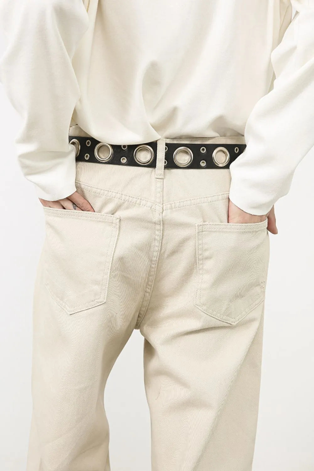 Men's baggy jeans with multiple pockets by Trendsi, showing relaxed fit and casual style in a high-quality denim fabric.