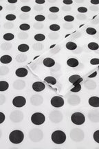 Polka Dot Mesh Long Sleeve Stand Neck Sheath Top