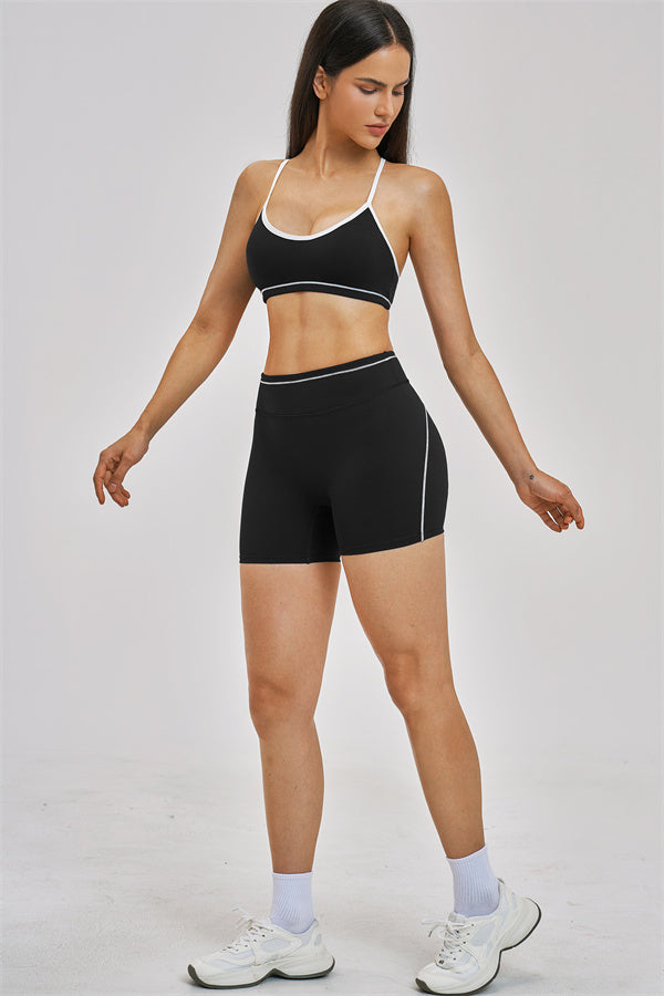 Fitglutes Activewear sports bra and shorts 2-piece set, designed for workouts, featuring breathable fabric and athletic fit.