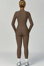 Fitglutes activewear 3-piece set includes a sports bra, jacket, and leggings designed for gym and workout activities.