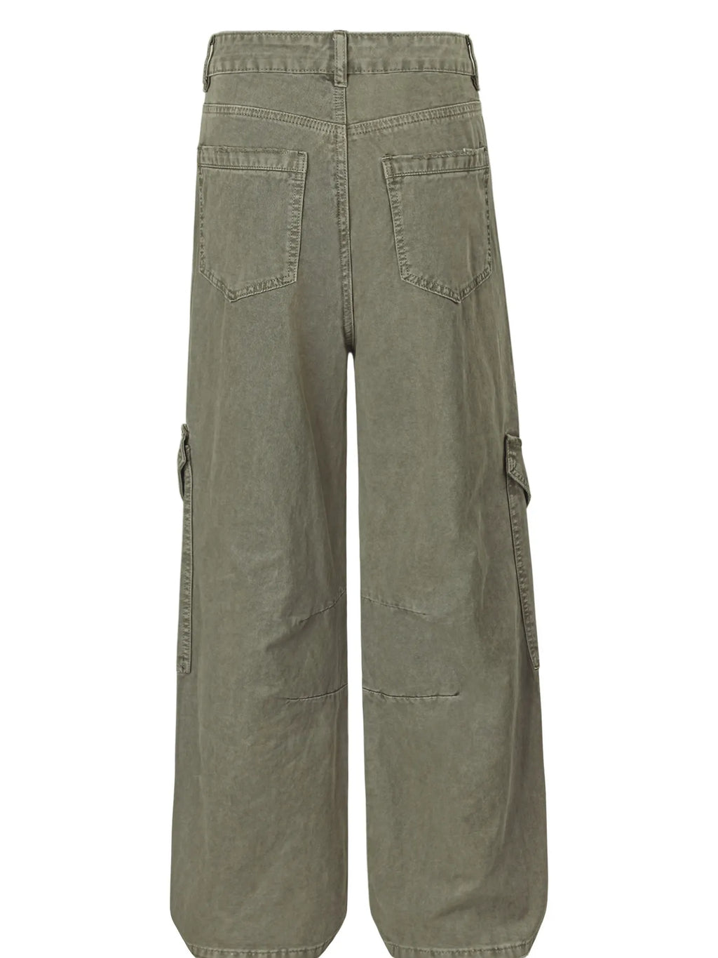 Men's wide leg cargo jeans by Trendsi, featuring relaxed fit, multiple pockets, and durable denim fabric.