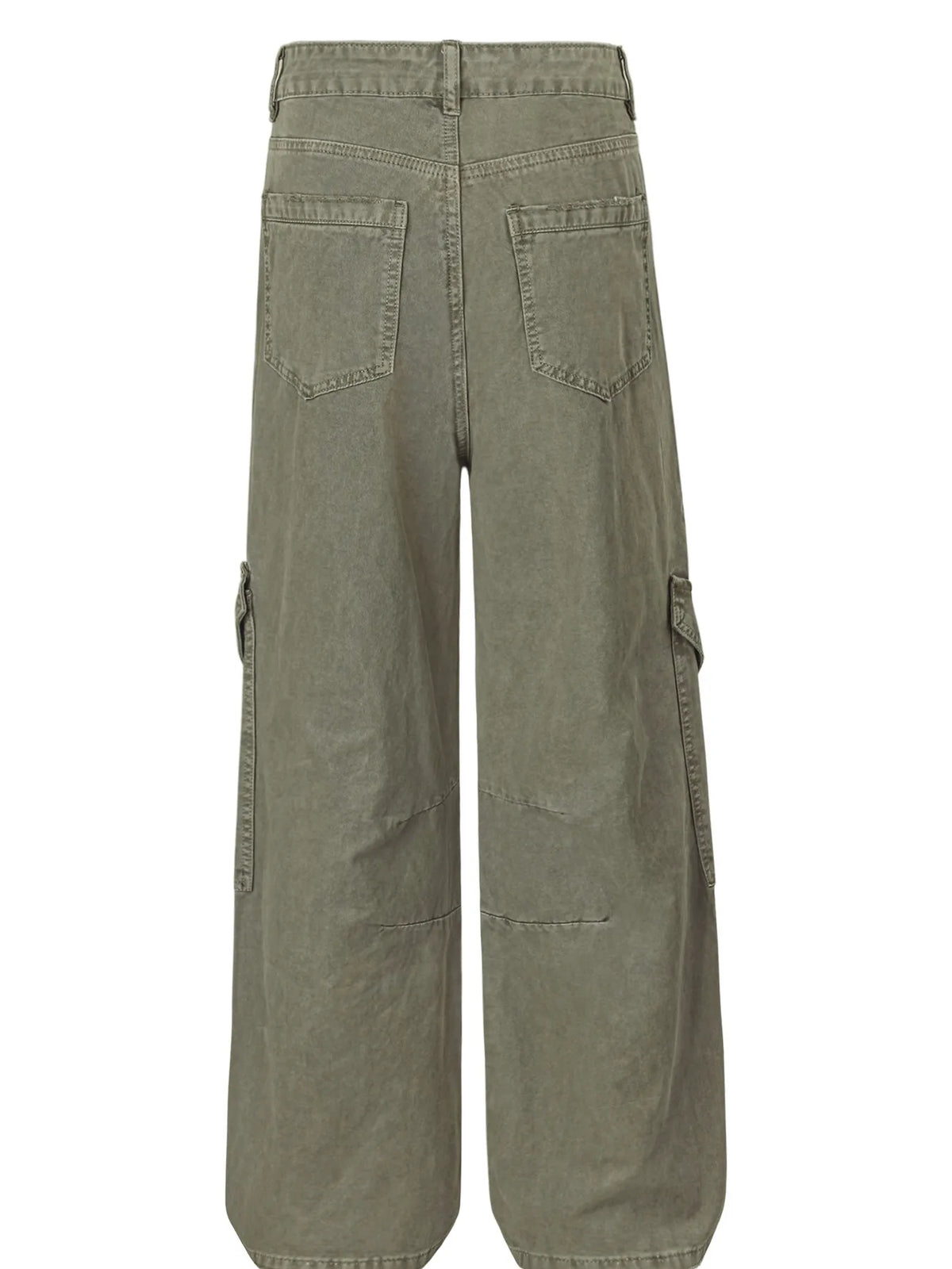 Men's wide-leg cargo jeans by Plush Fashion Hub featuring relaxed fit, multiple pockets, and durable denim fabric.
