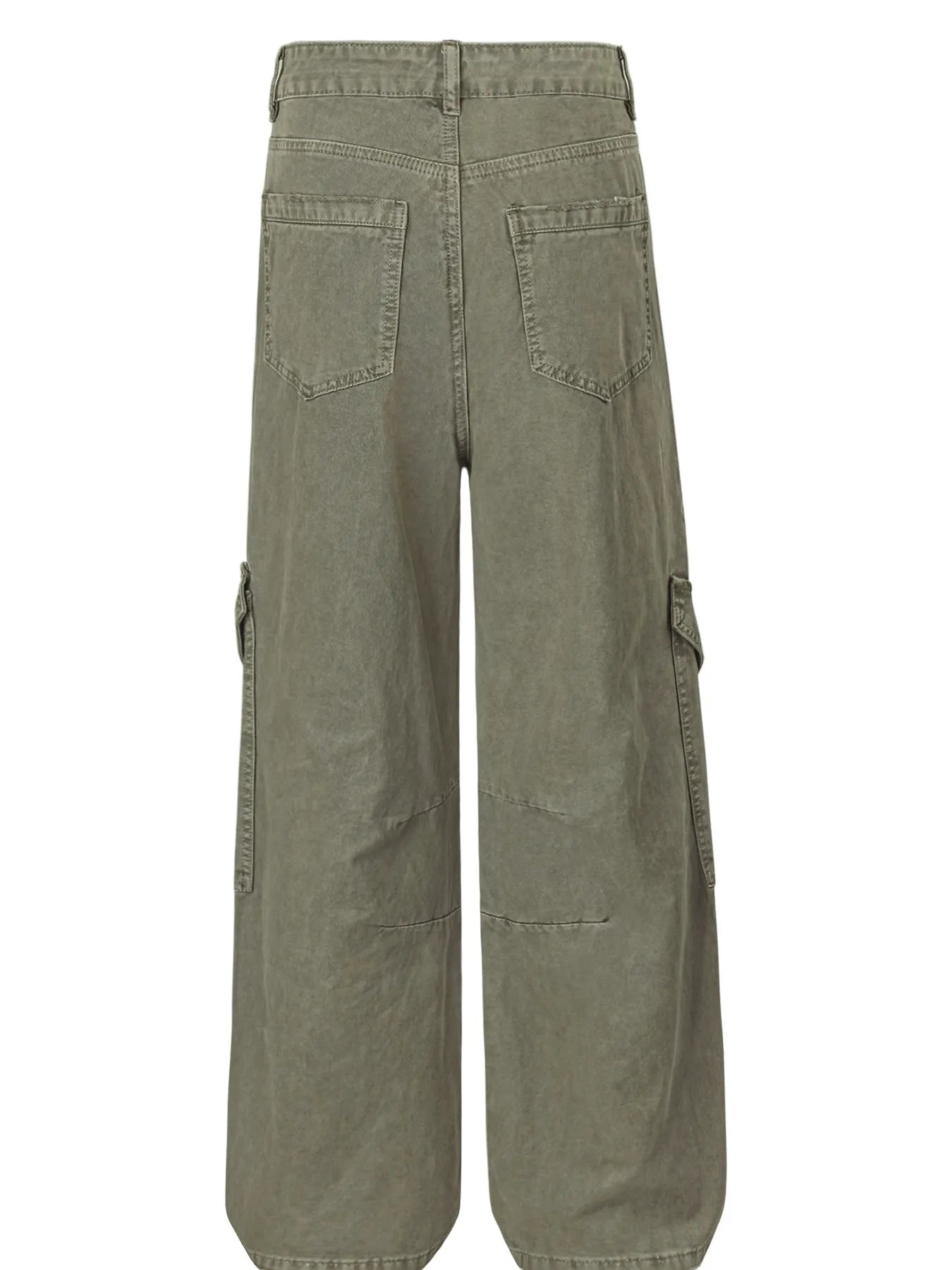 Men's wide leg cargo jeans by Trendsi, featuring relaxed fit, multiple pockets, and durable denim fabric.