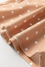 Women's lightweight polka dot wide-leg drawstring dress pants from Trendsi, casual and comfortable with a relaxed fit.