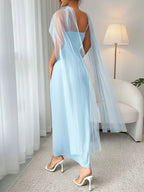 Women's ribbed scoop neck bodycon maxi dress by Trendsi, elegant stretch floor-length dress with a fitted silhouette and scoop neckline.