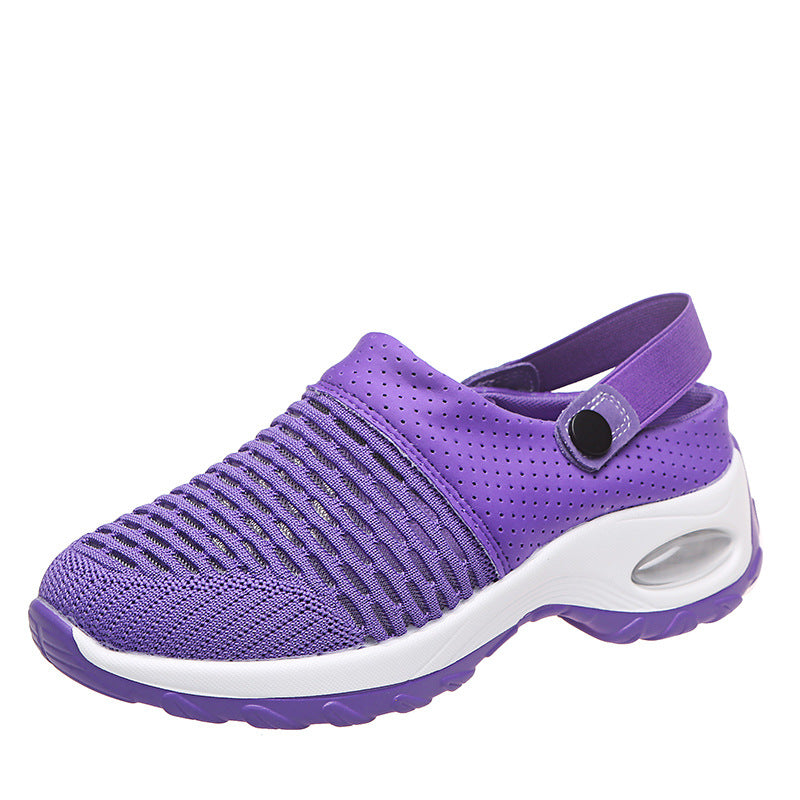 Plush Fashion Hub women’s breathable light air cushion sandals with one pedal design, ideal for spring and summer daily wear.