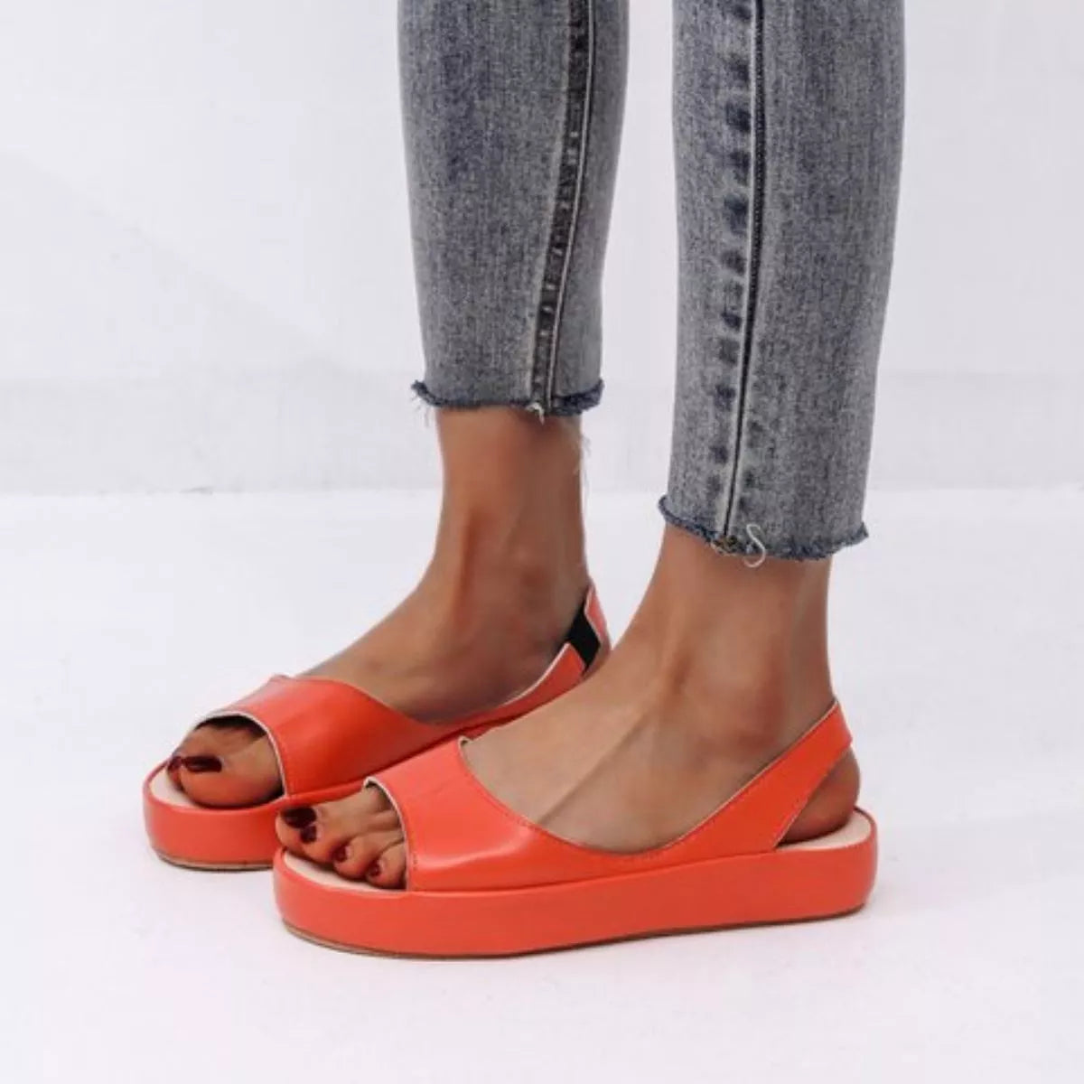 Shopimist peep toe platform sandals with chunky heel and open toe design, stylish for summer or casual wear.