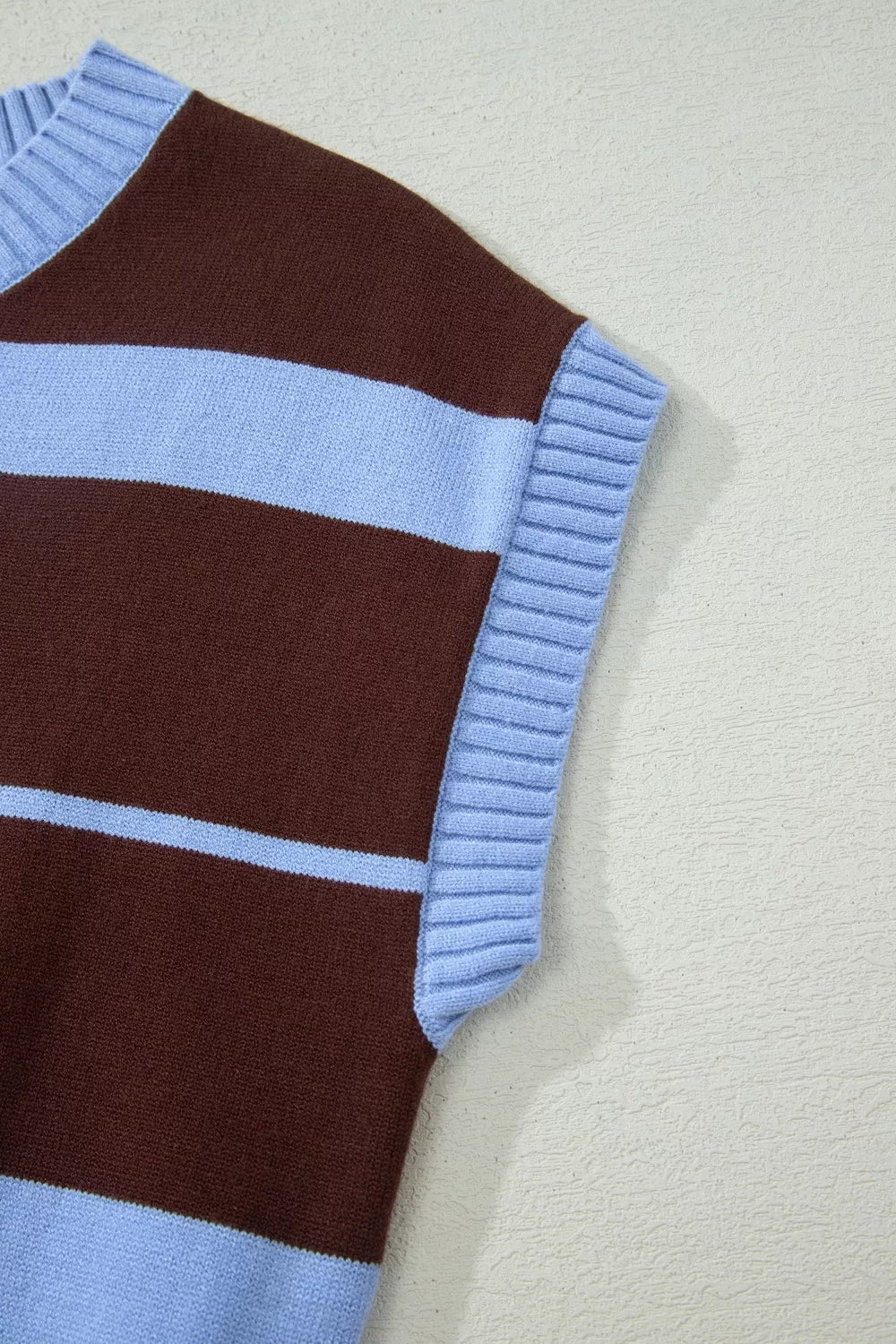 Striped short sleeve knit top with round neckline by Plush Fashion Hub, casual and comfortable for everyday wear.