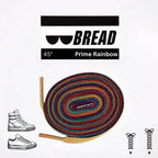 Colorful Prime Rainbow elastic shoelace by Plush Fashion Hub, showcasing vibrant rainbow-colored stretch laces for sneakers.