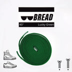 Lucky Green elastic shoelace by Plush Fashion Hub, showing close-up of flexible, vibrant green laces for sneakers.