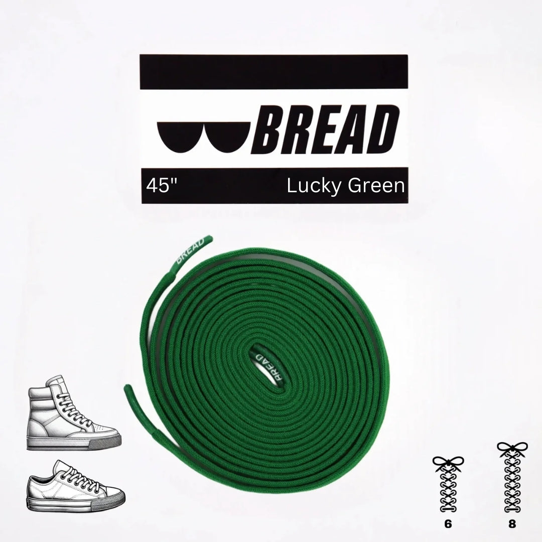 Lucky Green elastic shoelace by Plush Fashion Hub, showing close-up of flexible, vibrant green laces for sneakers.