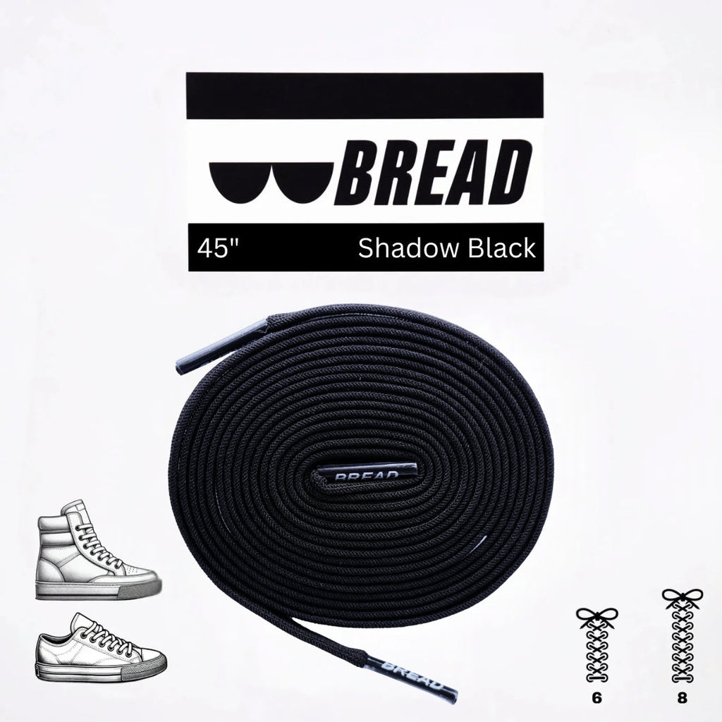 Black elastic shoelace from Plush Fashion Hub, shown in a classic style, suitable for comfortable, easy-to-wear sneakers.