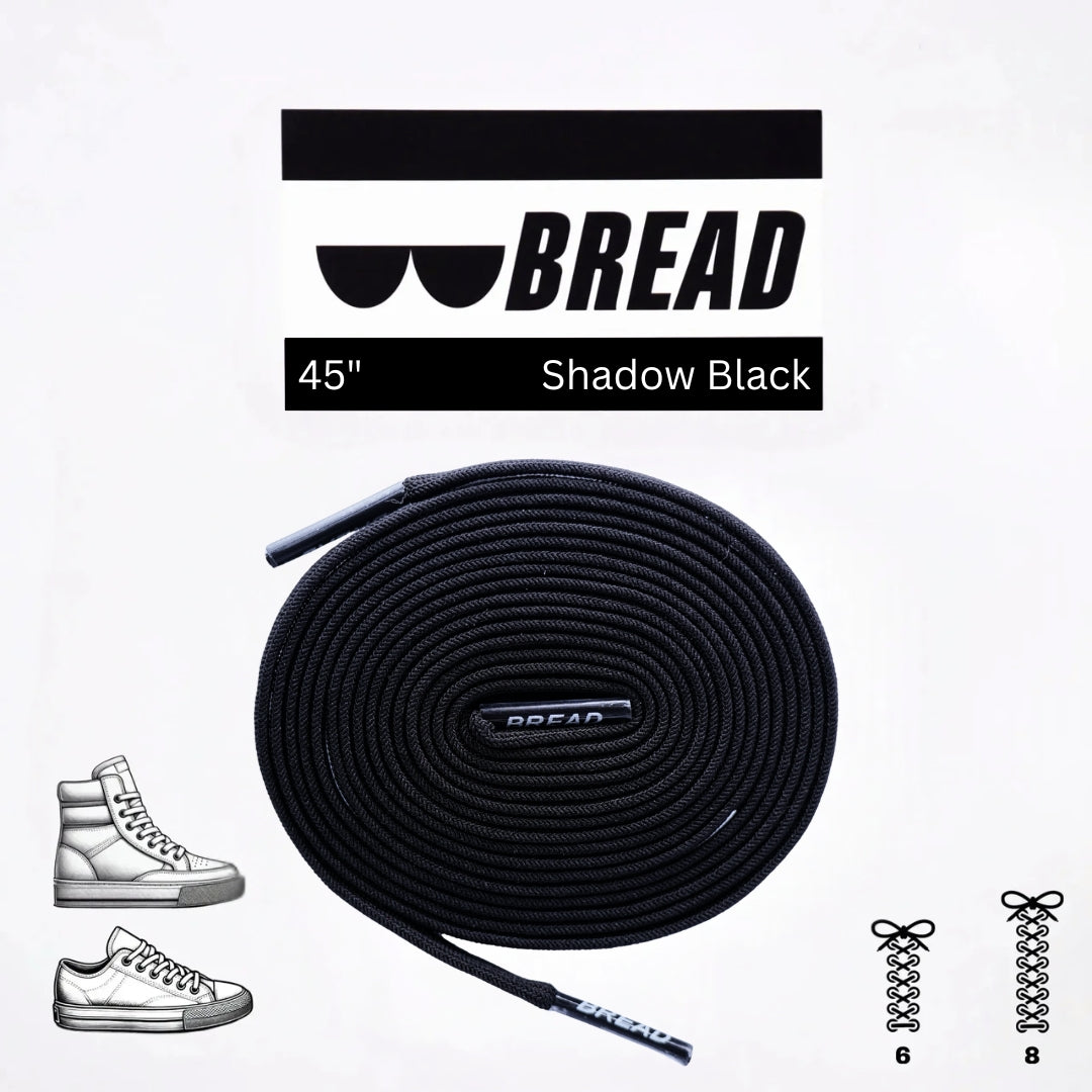 Black elastic shoelace from Plush Fashion Hub, shown in a classic style, suitable for comfortable, easy-to-wear sneakers.