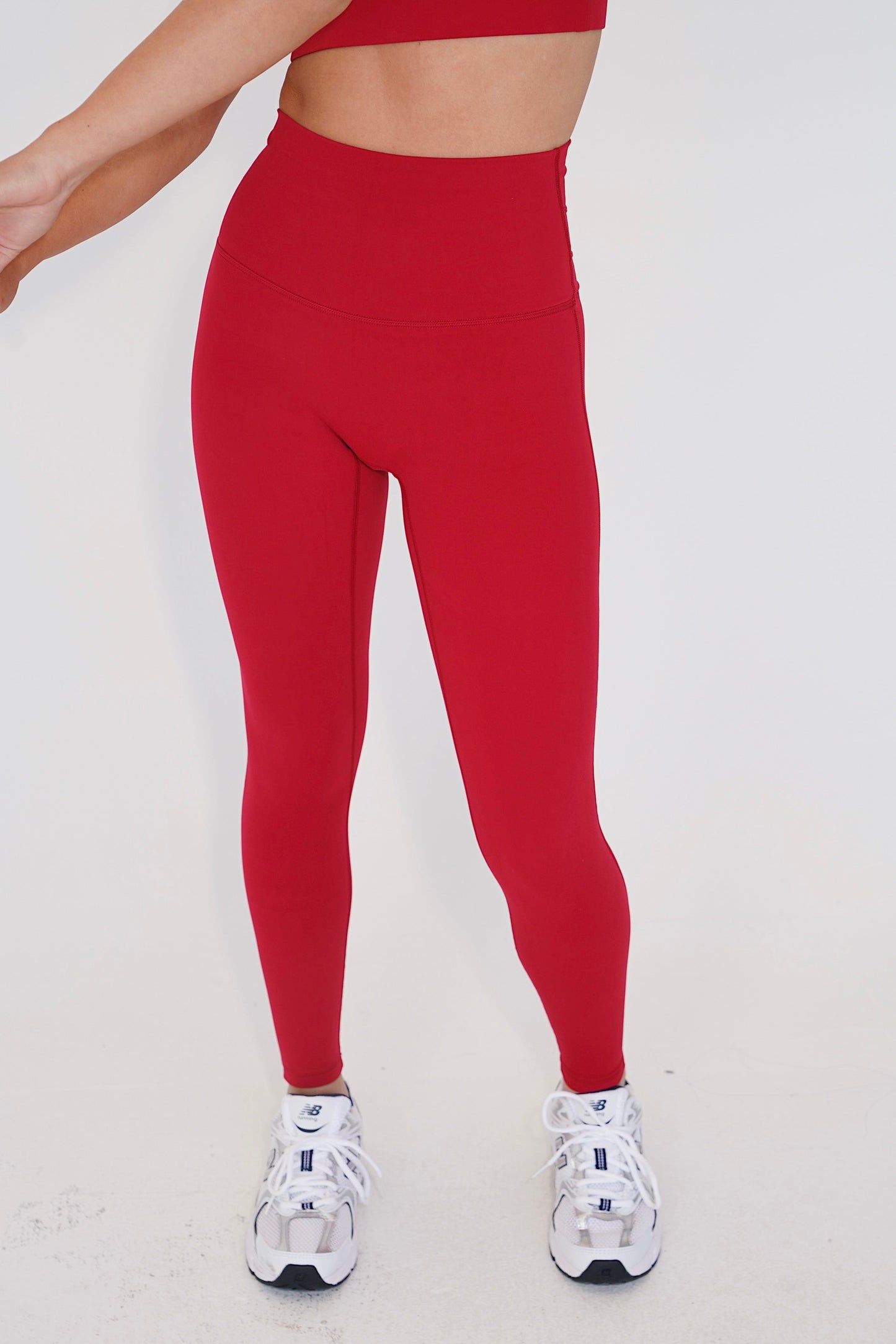 KIMITH BRAND red yoga legging with quick-dry fabric, fitted style, and stretchy material, designed for active wear and comfort.