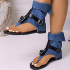 Plush Fashion Hub toe post buckle sandals featuring a sleek strap design and adjustable buckle for comfortable wear.