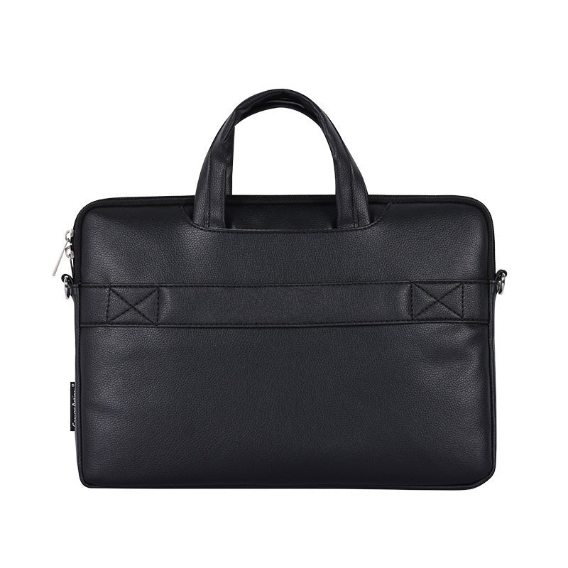 Plush Fashion Hub laptop bag and briefcase with padded sleeve, protective case for laptops, black fabric with sleek design