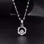 925 sterling silver zircon pendant necklace featuring a sparkling gemstone on a delicate chain, elegant jewelry accessory.