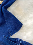 Button detail vest and flare jeans denim set by Shopimist, featuring a stylish vest with buttons and high-waisted flared jeans.