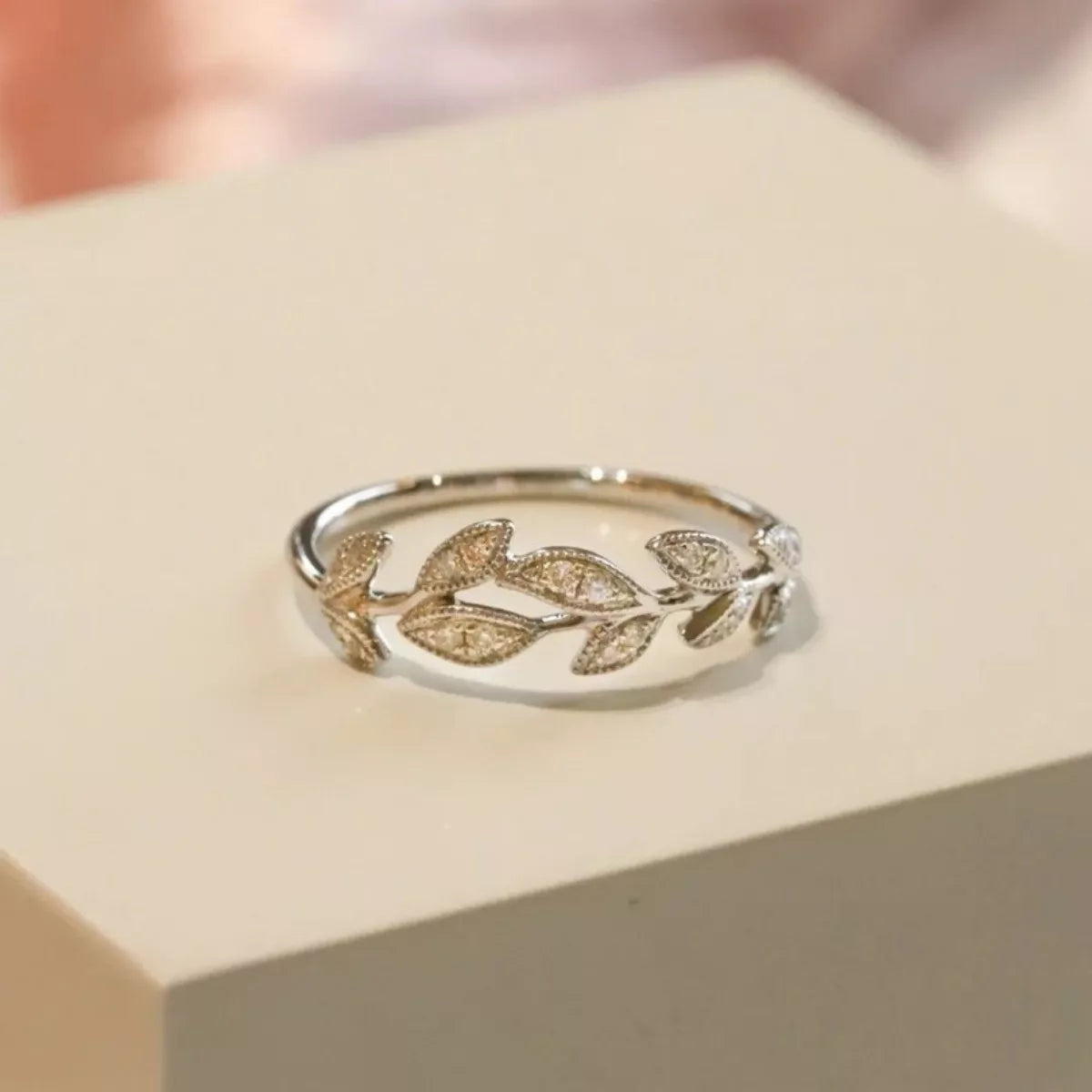925 Sterling Silver Leaf Ring with detailed leaf design, crafted by Plush Fashion Hub, showcasing elegant jewelry style