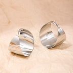 Shopimist alloy wide hoop earrings, large gold-toned hoops with a smooth finish, stylish jewelry for everyday wear.