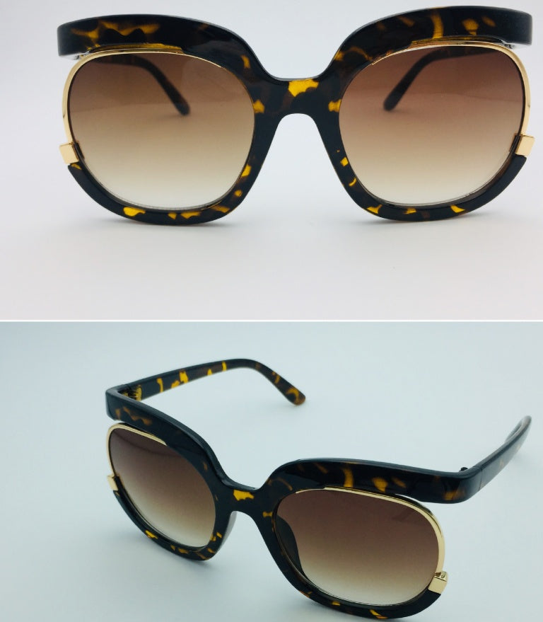 Cat Eye half-frame UV400 sunglasses for women by Plush Fashion Hub, stylish eyewear with rounded cat eye shape and black frames.