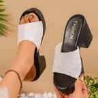 Shopimist open toe block heel sandals with strappy design and chunky heel, perfect for stylish summer footwear.