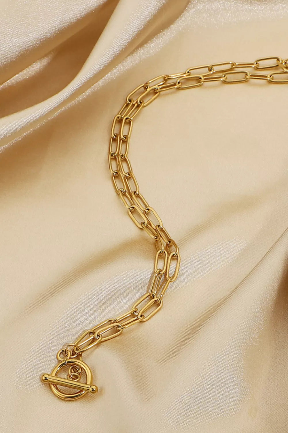Stainless steel chain necklace from Plush Fashion Hub featuring a sleek, modern design with a polished finish.