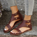 Shopimist open toe cutout sandals with strappy design and chunky heel, perfect for stylish summer footwear.