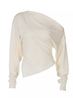 Asymmetrical Off-Shoulder Long Sleeve T-Shirt